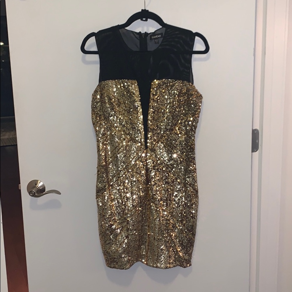 Gold and Black Sequin Dress